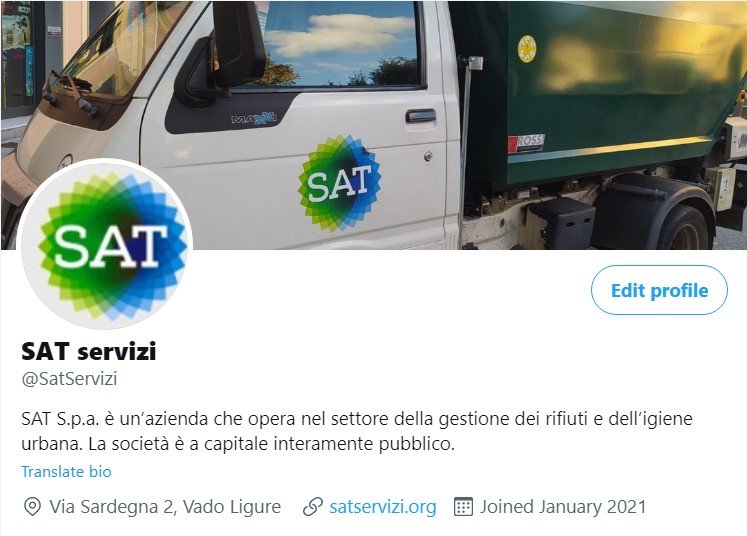 SAT è su Twitter: @SatServizi