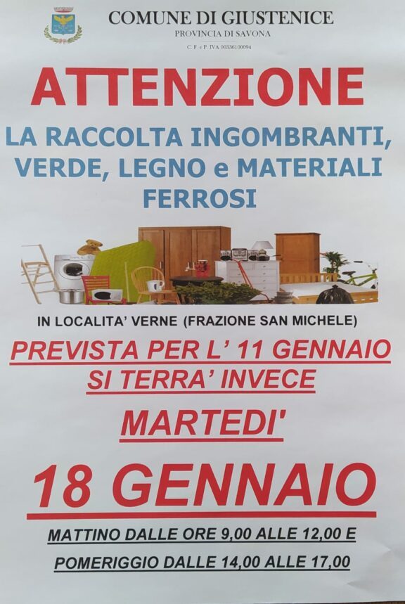 Giustenice avviso cambio data