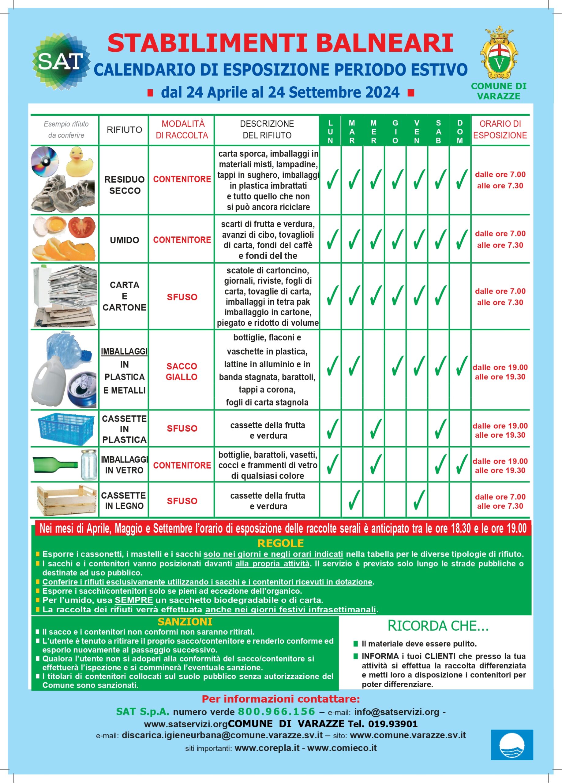 Calice Ligure: il calendario della raccolta differenziata