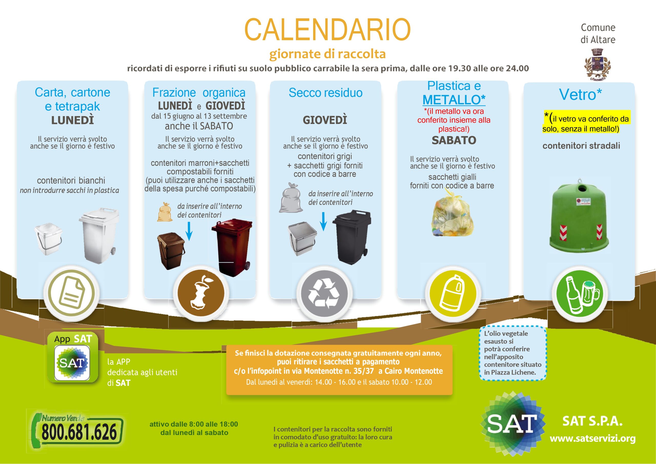 Altare: calendario porta a porta
