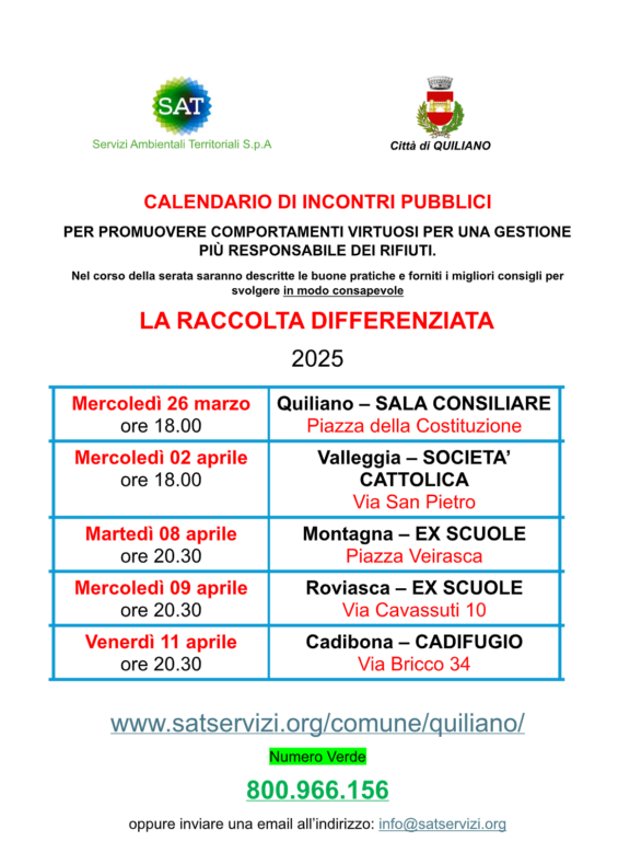 Calendario serata Quliano