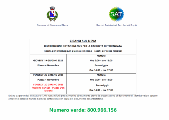 Cisano distribuzione dotazioni