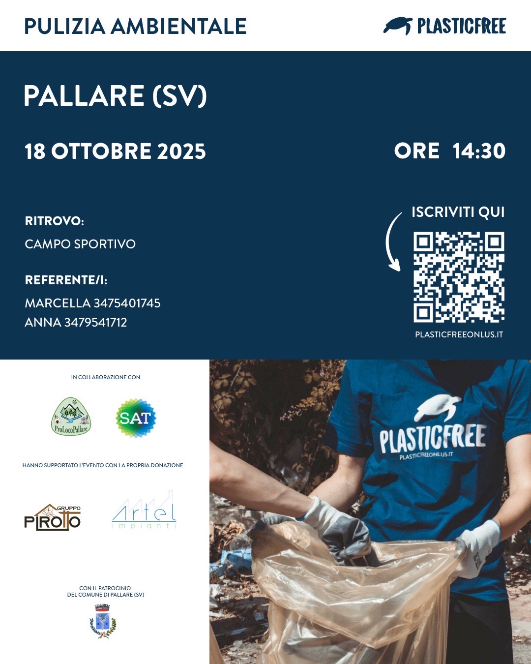 Pallare: appuntamento Plasticfree sabato 18 ottobre alle 14:30